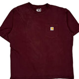 Carhartt T-Shirt - XL Burgundy Cotton
