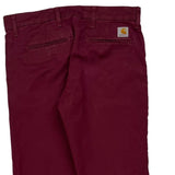 Carhartt Chinos - 32W UK 12 Burgundy Cotton Blend