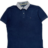 Tommy Hilfiger Polo Shirt - Large Blue Cotton