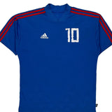 Number 10 Adidas Football Shirt - Small Blue Polyester