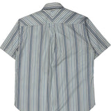 Tommy Hilfiger Striped Short Sleeve Shirt - Medium Blue Cotton
