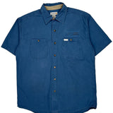 Carhartt Short Sleeve Shirt - Large Blue Cotton