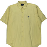 Blake Ralph Lauren Short Sleeve Shirt - Large Yellow Cotton
