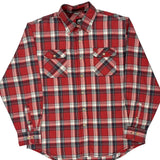 Timberland Checked Flannel Shirt - Large Red Cotton