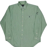 Lofting Polo By Ralph Lauren Striped Shirt - XL Green Cotton