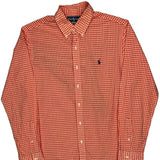 Ralph Lauren Checked Shirt - Large Orange Cotton