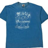 Hall'S 50 Years Anniversary Harley Davidson Graphic T-Shirt - XL Blue Cotton