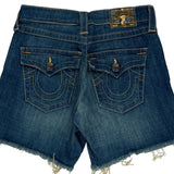 True Religion Denim Shorts - 25W UK 6 Blue Denim