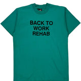 Back To Work Rehab Fruit Of The Loom Single Stitch T-Shirt - Large Green Cotton Blend