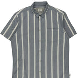 Quiksilver Striped Short Sleeve Shirt - XL Blue Cotton