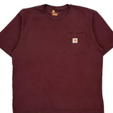 Carhartt T-Shirt - Large Burgundy Cotton