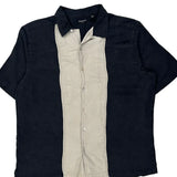 Brandini Contrast Stitch Hawaiian Shirt - Large Beige Silk