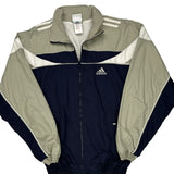 Adidas Striped Track Jacket - XS Gray Cotton