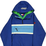 Tommy Hilfiger Striped Anorak - Large Green Polyester