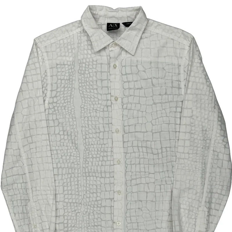 Armani Exchange Slim Fit Shirt - Medium White Cotton