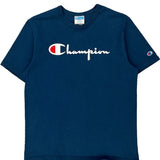 Reverse Weave Champion T-Shirt - Large Blue Cotton