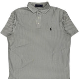 Polo By Ralph Lauren Striped Polo Shirt - Large Black & White Cotton