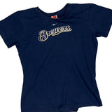 Age 12-13 Brewers Nike Mlb T-Shirt - Large Blue Cotton
