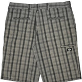 Dickies Checked Shorts - 36W 12L Grey Cotton