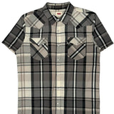 Levis Checked Short Sleeve Shirt - Large Gray Cotton