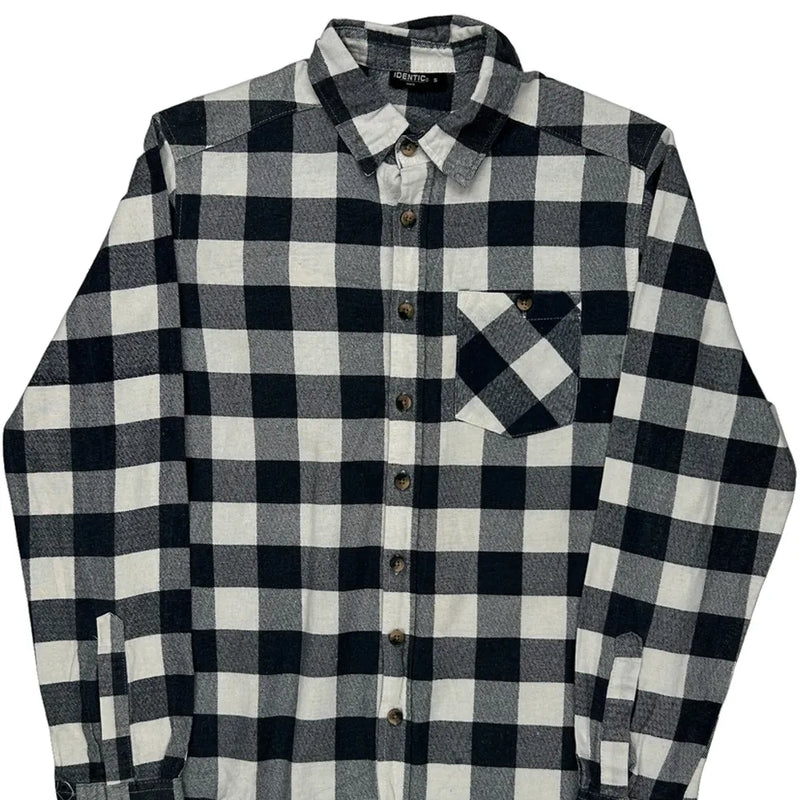Identic Checked Flannel Shirt - Small Black & White Cotton