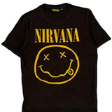 Smiley Face Logo Nirvana Band T-Shirt - Medium Black Cotton