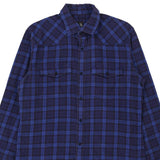 Armani Exchange Checked Shirt - Large Blue Cotton