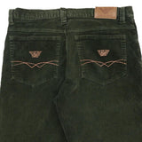 Giorgio Armani Cord Trousers - 30W 26L Green Cotton