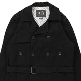 Armani Exchange Trench Coat - Large Black Cotton