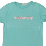 Best Company Spellout T-Shirt - Small Blue Cotton