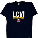 Spartans Roots Athletics Single Stitch T-Shirt - Medium Navy Cotton