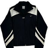 Nike Striped Track Jacket - Medium Black Polyester