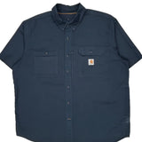 Carhartt Short Sleeve Shirt - 2XL Blue Polyester Blend