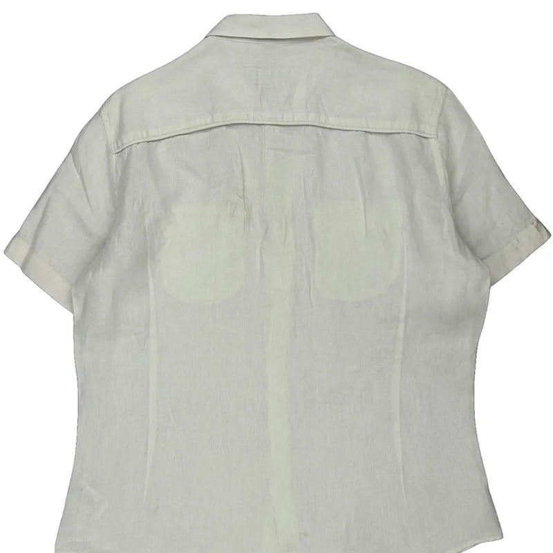 Armani Exchange Short Sleeve Shirt - Large White Linen