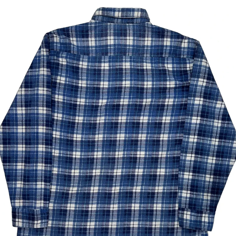Dickies Checked Flannel Shirt - Large Blue Cotton