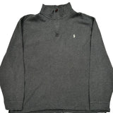 Estate Rib Polo By Ralph Lauren 1/4 Zip - 2XL Grey Cotton