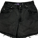 Silver Tab Levis Baggy Denim Shorts - 28W UK 10 Black Cotton