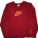 Nike Long Sleeve T-Shirt - 2XL Red Cotton