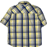 Coogi Checked Short Sleeve Shirt - Large Blue Cotton