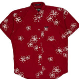 Chaps Ralph Lauren Floral Hawaiian Shirt - Medium Red Cotton