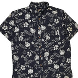 Quality Clothing Hawaiian Shirt - Medium Navy Cotton