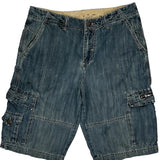 Aeropostale Cargo Shorts - 33W 11L Blue Cotton Blend