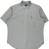 Ralph Lauren Striped Short Sleeve Shirt - XL Blue Cotton