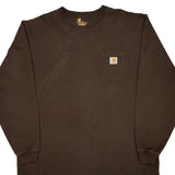 Carhartt Long Sleeve T-Shirt - XL Brown Cotton