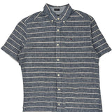 Tommy Hilfiger Striped Short Sleeve Shirt - Small Blue Cotton