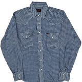 Wrangler Checked Shirt - Medium Blue Cotton