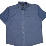 Avirex Checked Short Sleeve Shirt - 2XL Blue Cotton Blend