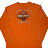Milwaukee Harley Davidson Graphic Long Sleeve T-Shirt - 2XL Orange Cotton