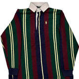 Age 7 Made In USA Polo By Ralph Lauren Striped Rugby Shirt - Small Multicoloured Cotton