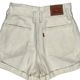 Levis Denim Shorts - 26W UK 6 Cream Cotton
